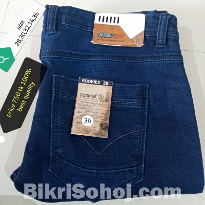 Men's deep blue full jeans pants
